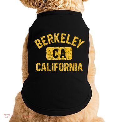 Berkeley CA California Gym Style Distressed Amber Print Doggie Tank