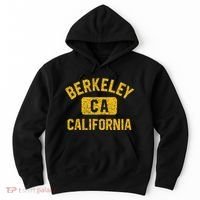 Berkeley CA California Gym Style Distressed Amber Print Hoodie thumb 0