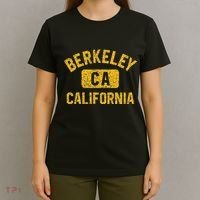 Berkeley CA California Gym Style Distressed Amber Print T-Shirt thumb 4