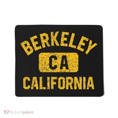 Berkeley CA California Gym Style Distressed Amber Print Mousepad