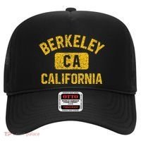 Berkeley CA California Gym Style Distressed Amber Print Hat thumb 0