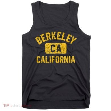 Berkeley CA California Gym Style Distressed Amber Print Tank Top