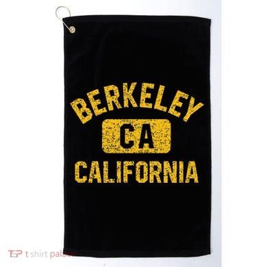 Berkeley CA California Gym Style Distressed Amber Print Golf Towel