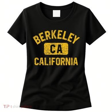 Berkeley CA California Gym Style Distressed Amber Print Women's T-Shirt