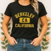 Berkeley CA California Gym Style Distressed Amber Print Women's T-Shirt thumb 2