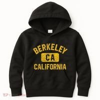 Berkeley CA California Gym Style Distressed Amber Print Kids Hoodie thumb 0