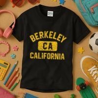 Berkeley CA California Gym Style Distressed Amber Print Kids T-Shirt thumb 3