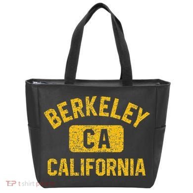 Berkeley CA California Gym Style Distressed Amber Print Tote Bag