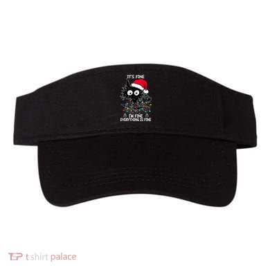 Black Cat christmas It's Fine I'm Fine Everything Is Fine Visor