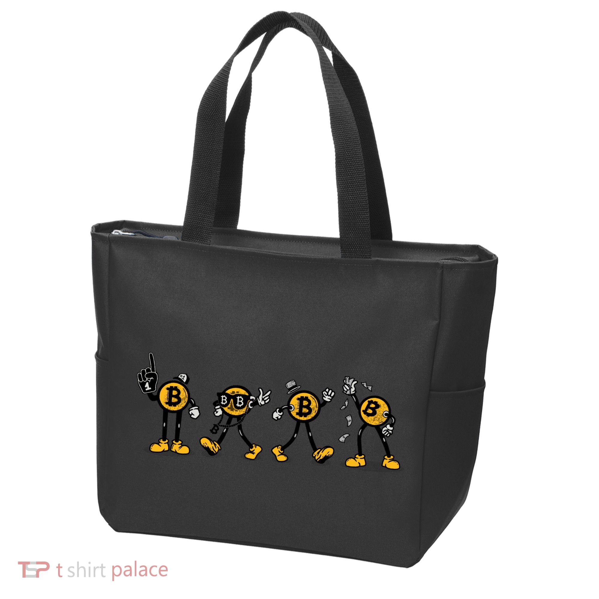 Bitcoin Cartoon Characters Tote Bag