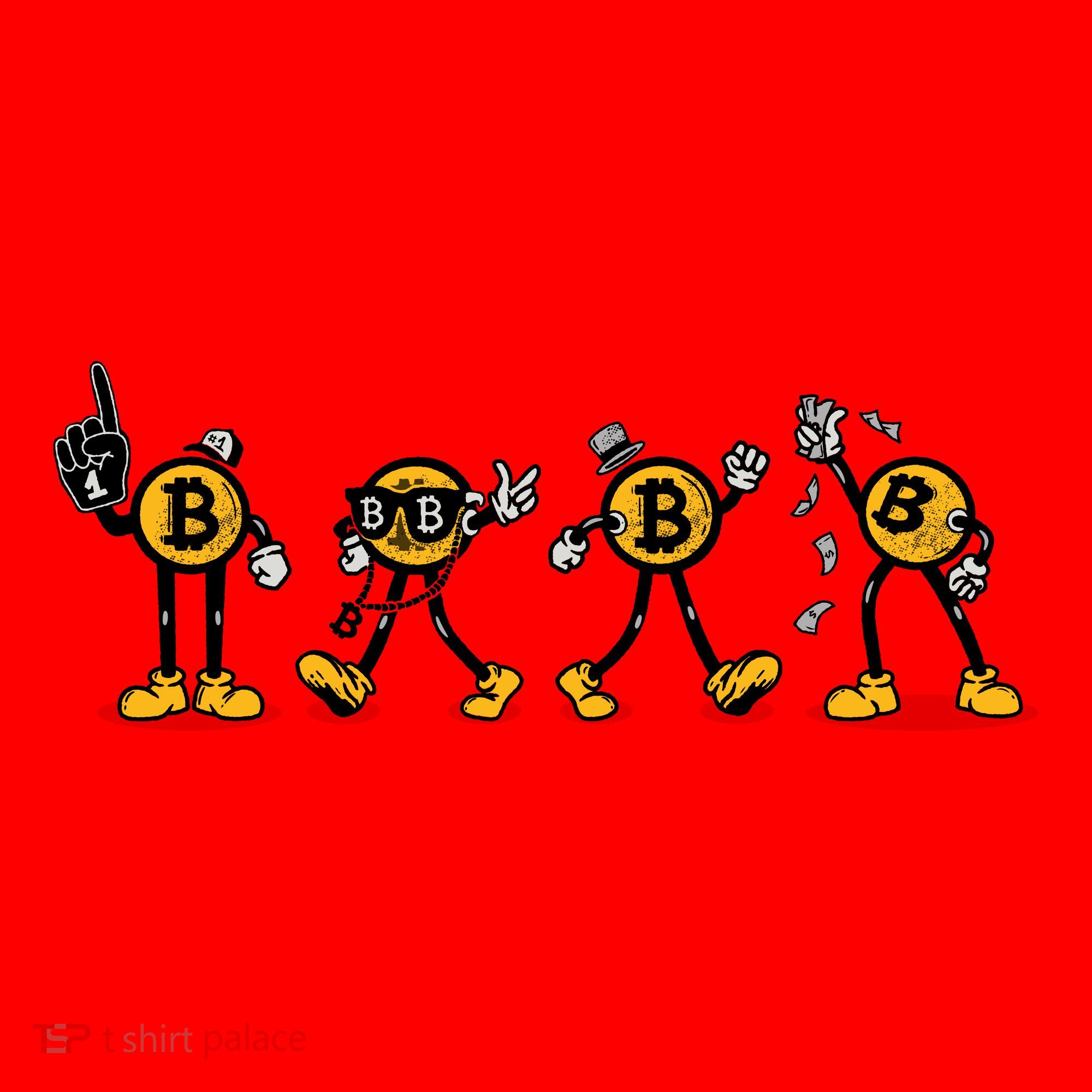Bitcoin Cartoon Characters Santa Hat