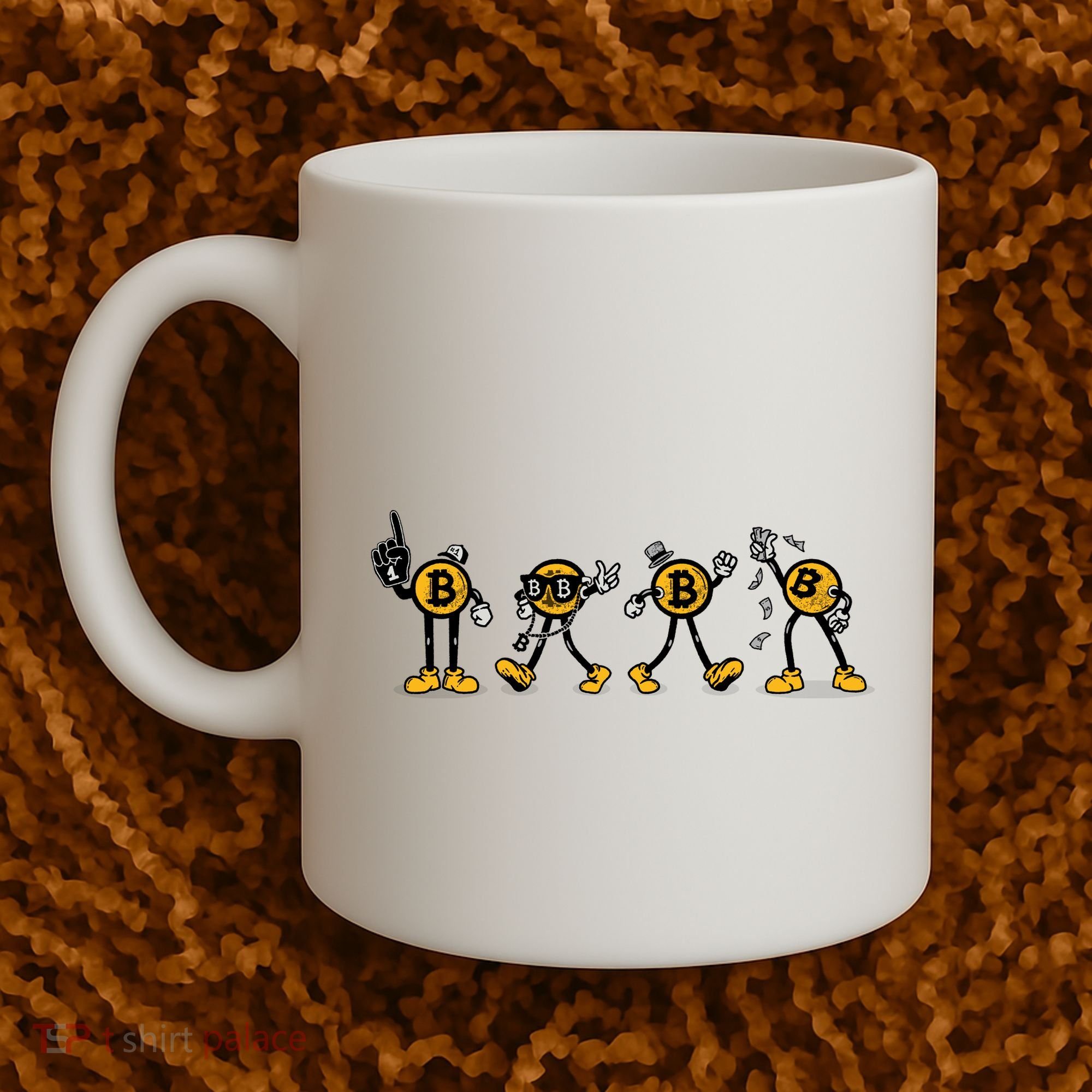 Bitcoin Cartoon Characters Coffee Mug