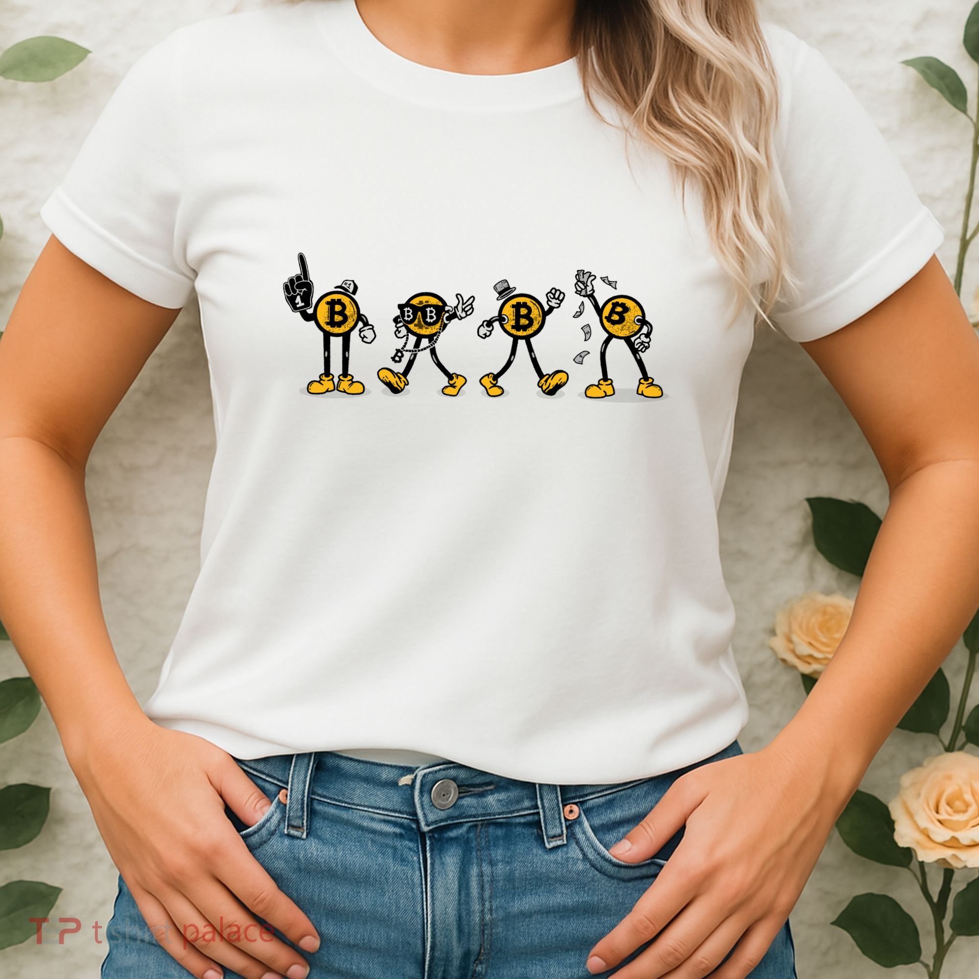 Bitcoin Cartoon Characters Women's T-Shirt