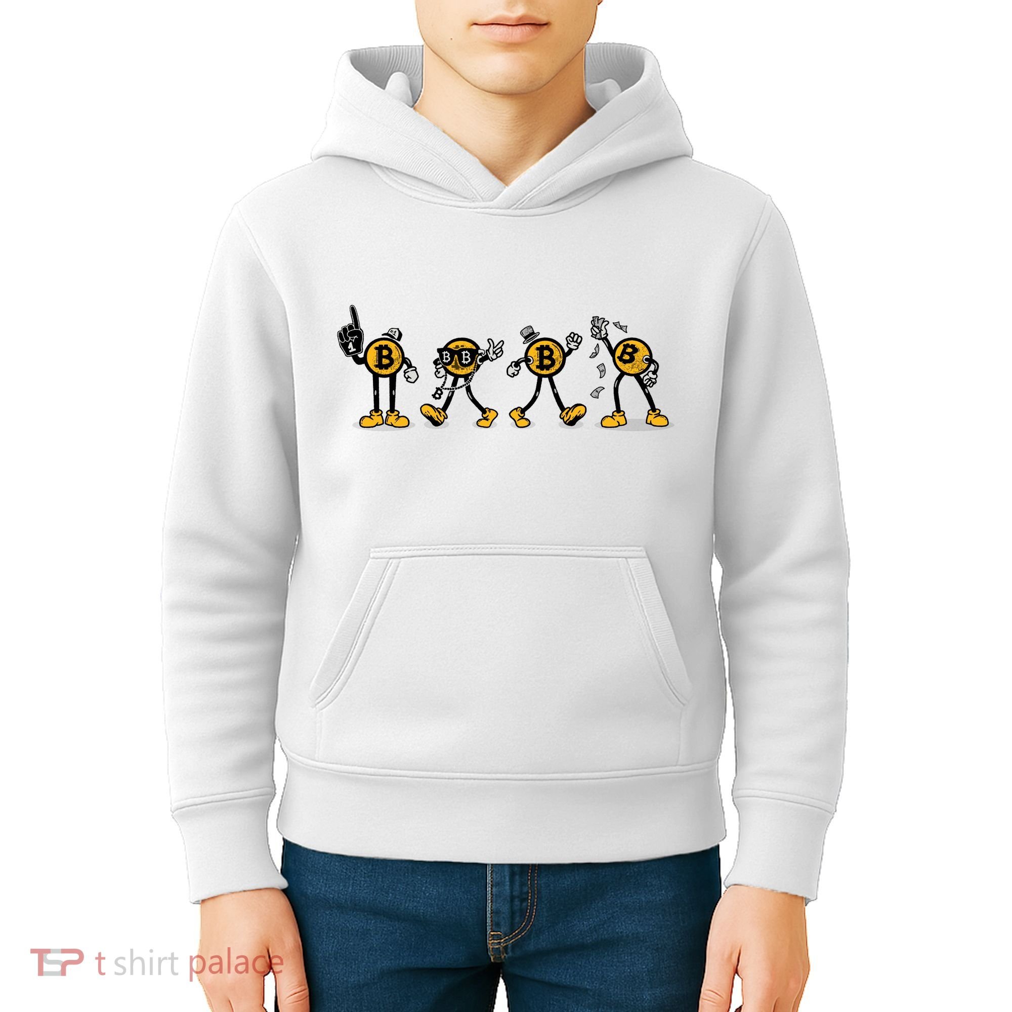 Bitcoin Cartoon Characters Kids Hoodie