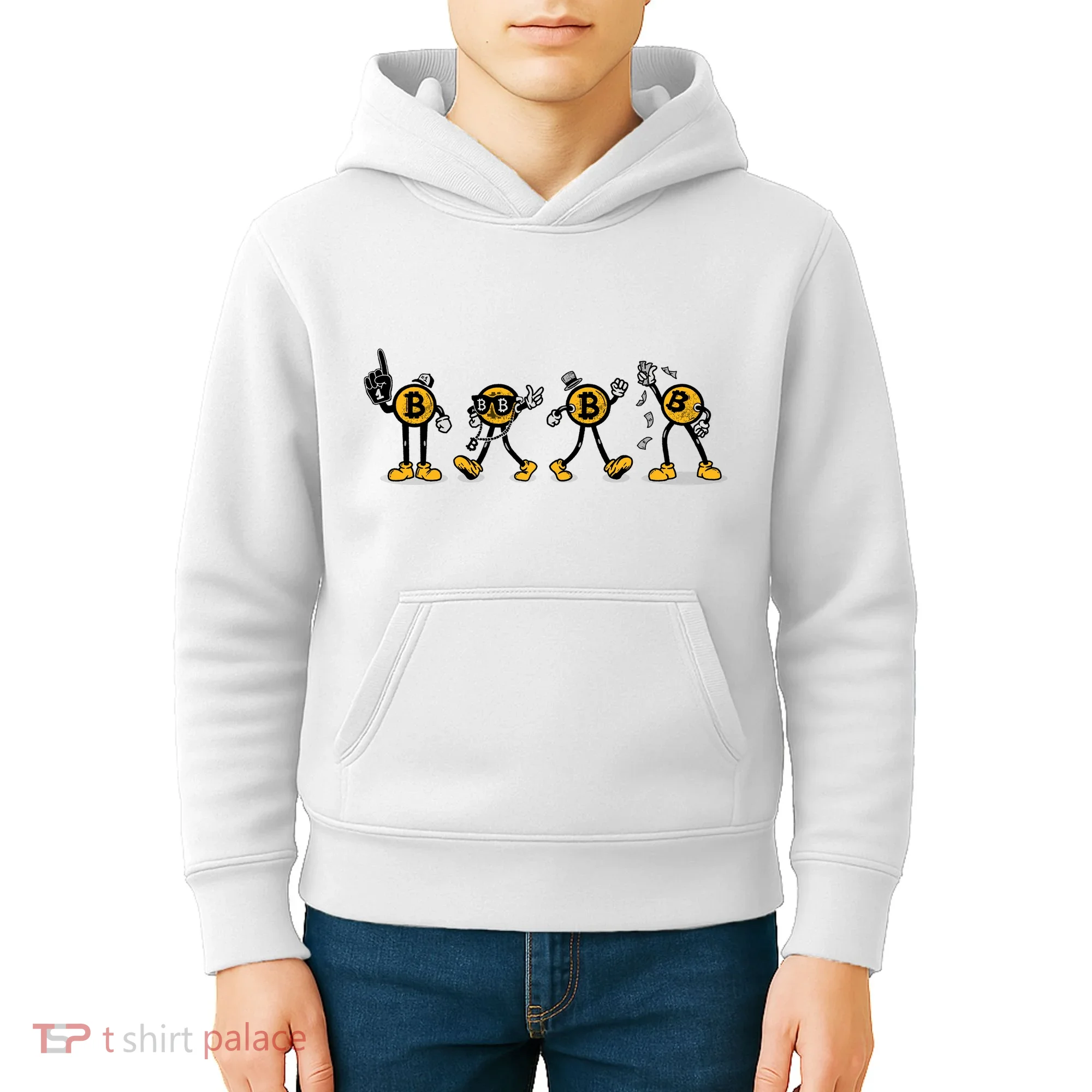 Bitcoin Cartoon Characters Kids Hoodie