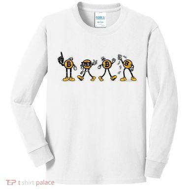 Bitcoin Cartoon Characters Kids Long Sleeve Shirt
