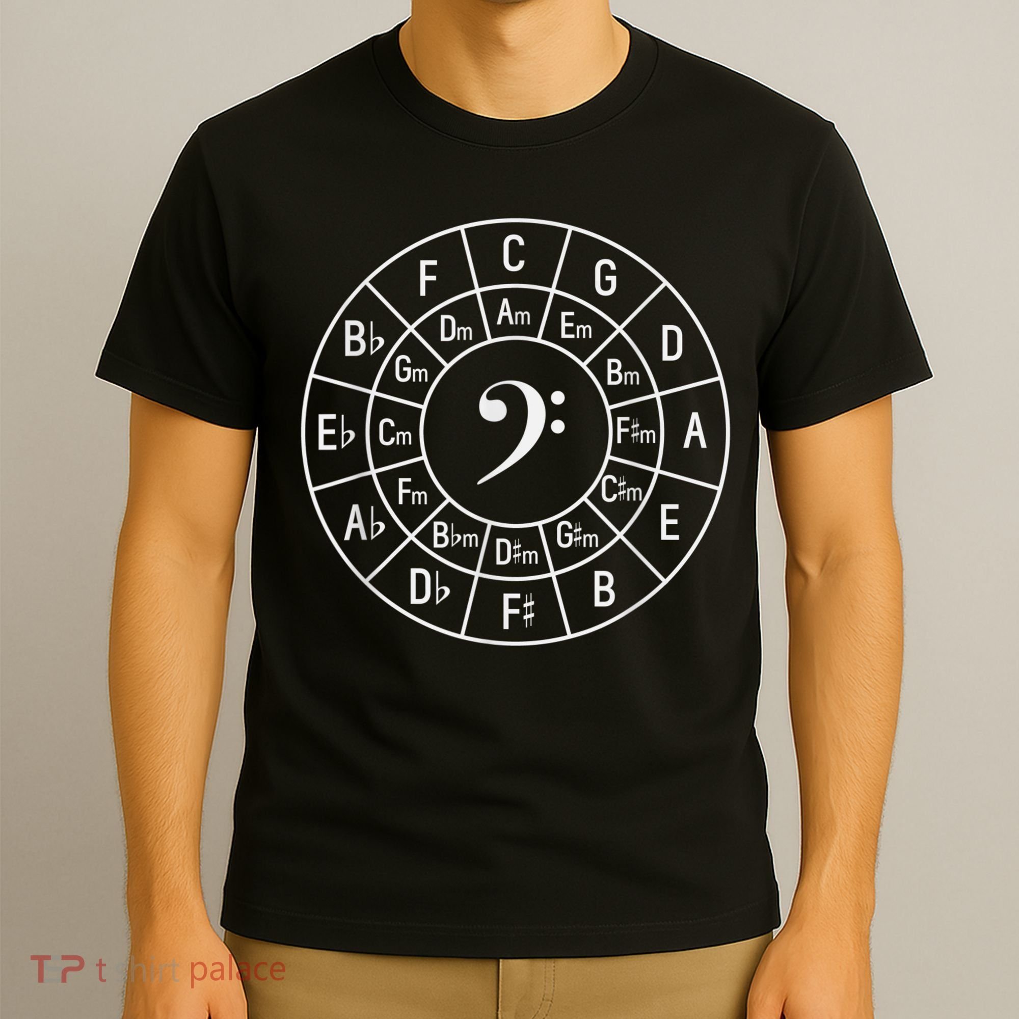 Bass Clef Circle Of Fifths Musician Composer T-Shirt