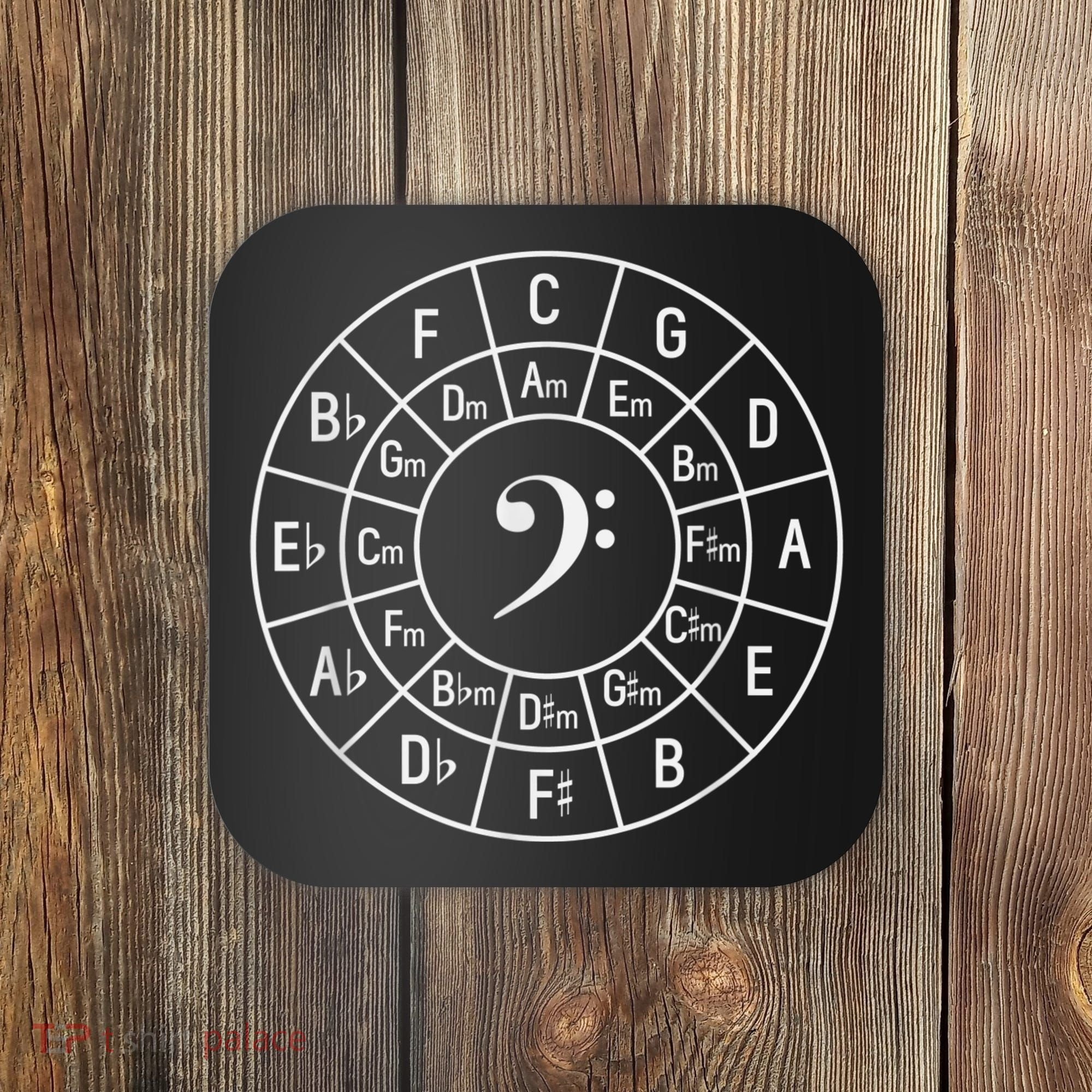 Bass Clef Circle Of Fifths Musician Composer Coaster