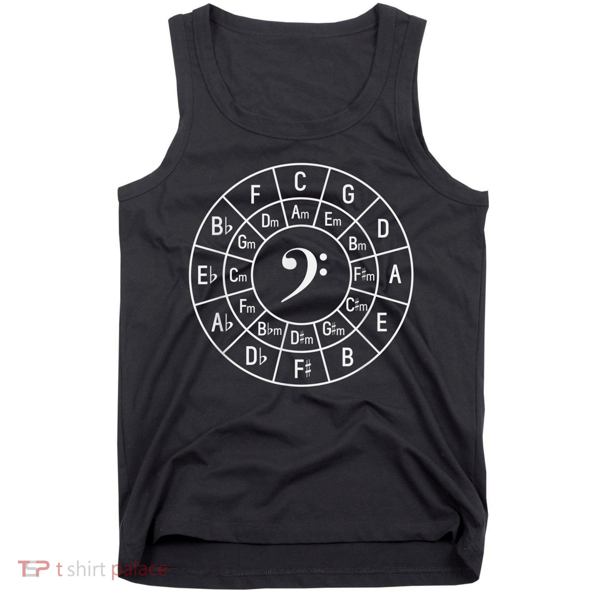 Bass Clef Circle Of Fifths Musician Composer Tank Top