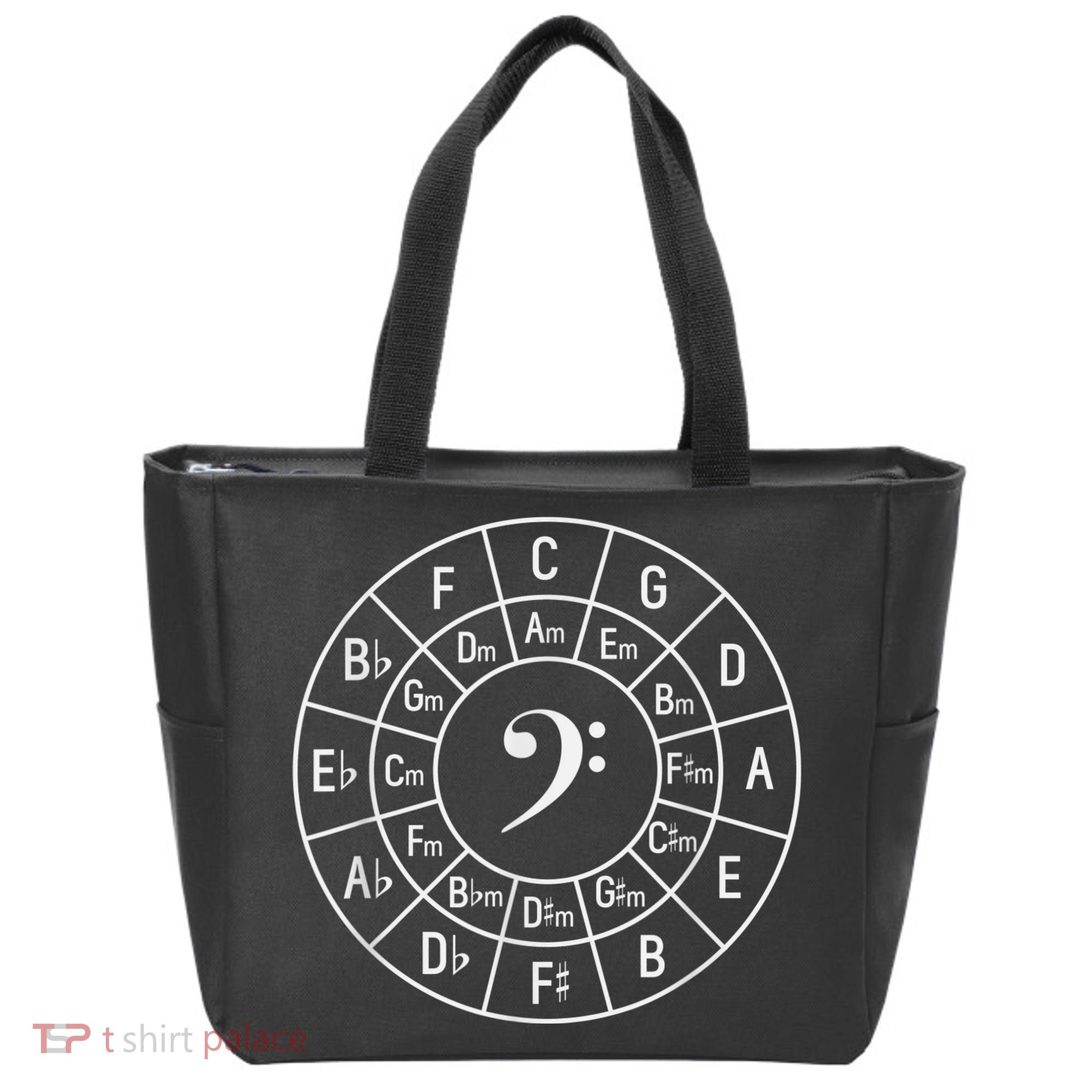 Bass Clef Circle Of Fifths Musician Composer Tote Bag