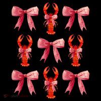 Bow Cute Coquette Crawfish Ornament thumb 1