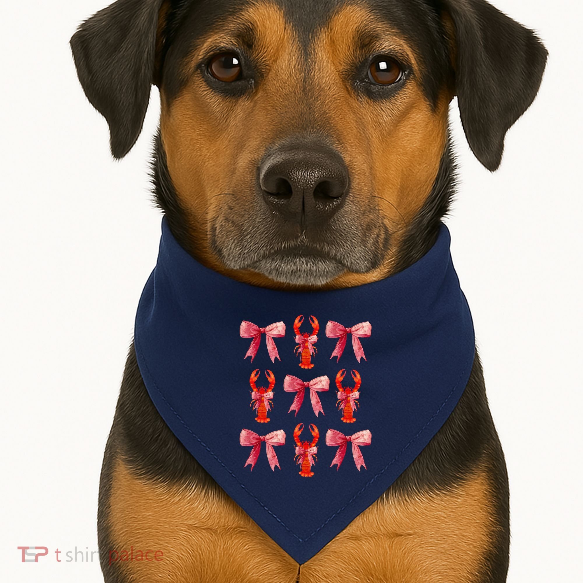 Bow Cute Coquette Crawfish USA-Made Doggie Bandana