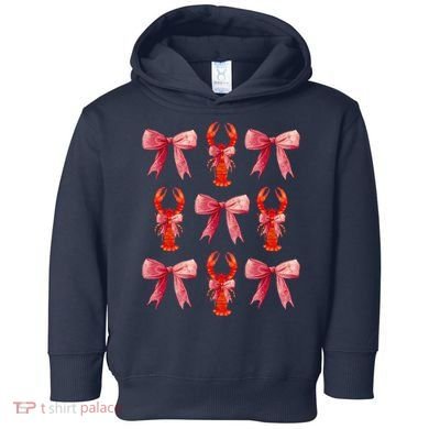 Bow Cute Coquette Crawfish Toddler Hoodie