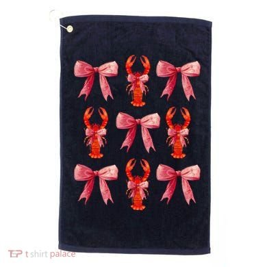 Bow Cute Coquette Crawfish Golf Towel