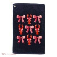 Bow Cute Coquette Crawfish Golf Towel thumb 0