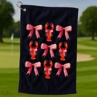 Bow Cute Coquette Crawfish Golf Towel thumb 1