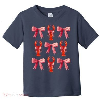 Bow Cute Coquette Crawfish Toddler T-Shirt