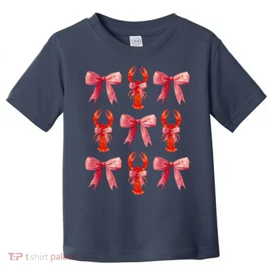 Bow Cute Coquette Crawfish Toddler T-Shirt