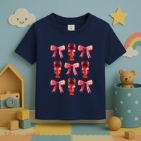 Bow Cute Coquette Crawfish Toddler T-Shirt thumb 3