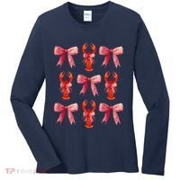 Bow Cute Coquette Crawfish Women's Long Sleeve Shirt thumb 0