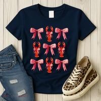 Bow Cute Coquette Crawfish Women's T-Shirt thumb 3