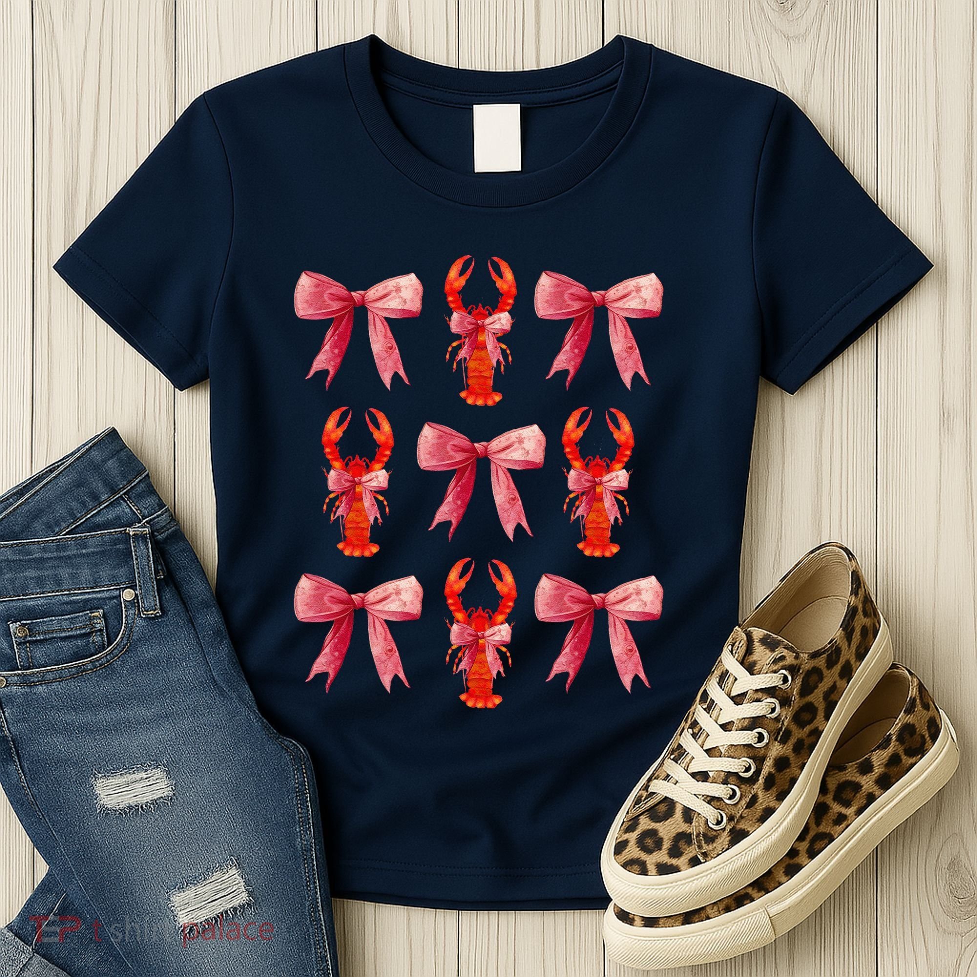 Bow Cute Coquette Crawfish Women's T-Shirt