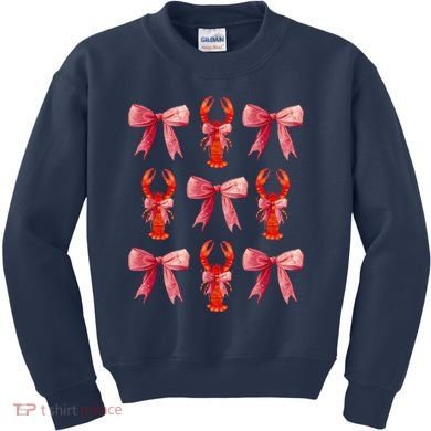 Bow Cute Coquette Crawfish Kids Sweatshirt
