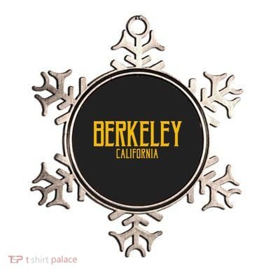 Berkeley California CA Vintage Text Amber Print Ornament