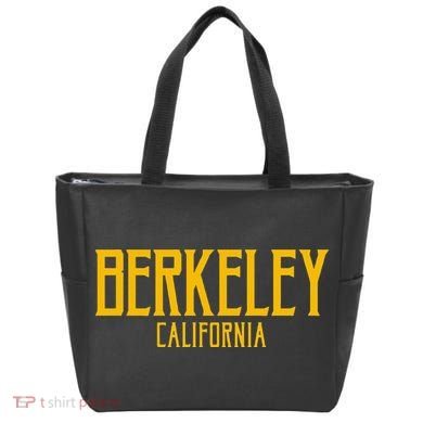 Berkeley California CA Vintage Text Amber Print Tote Bag