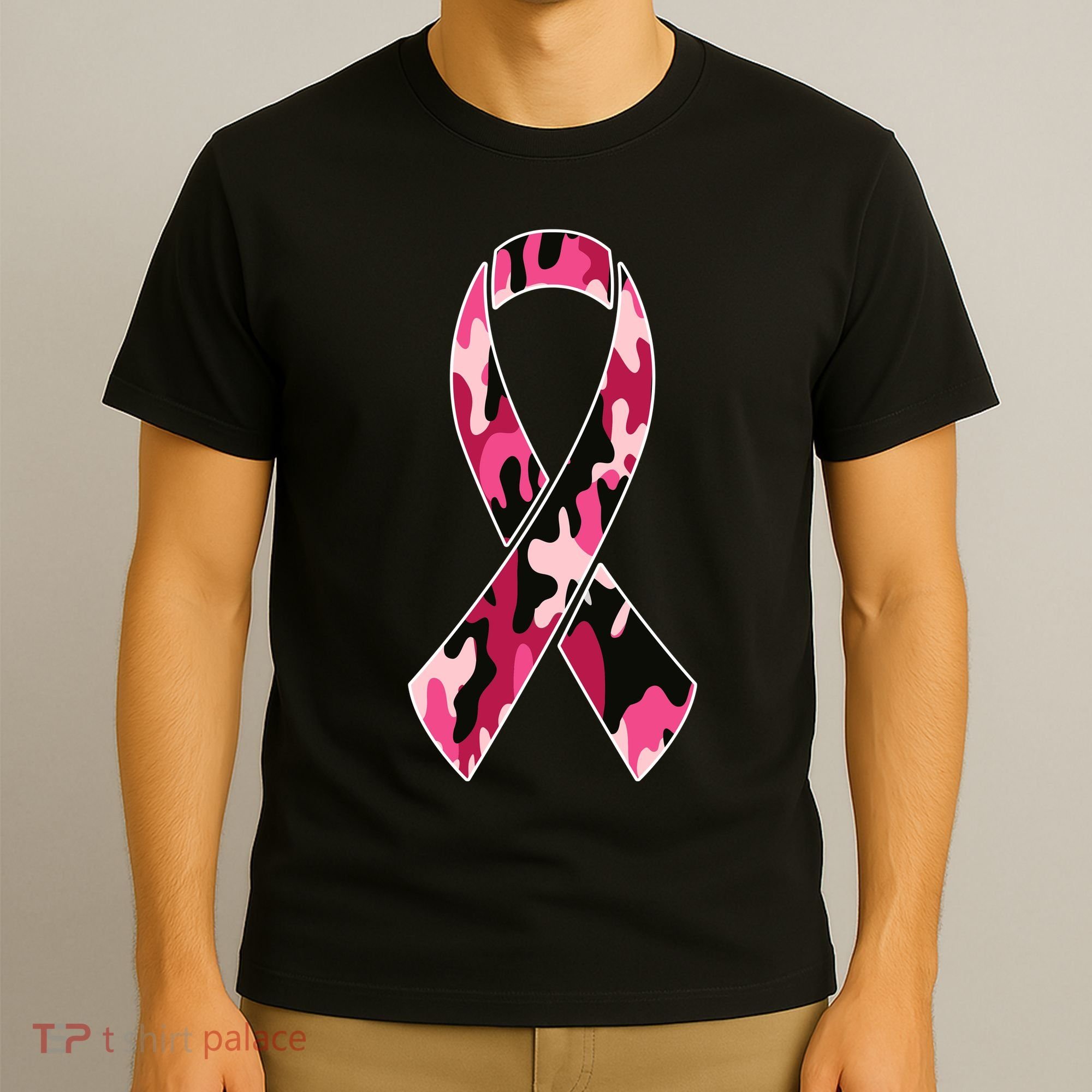 Beast Cancer Camo Ribbon T-Shirt