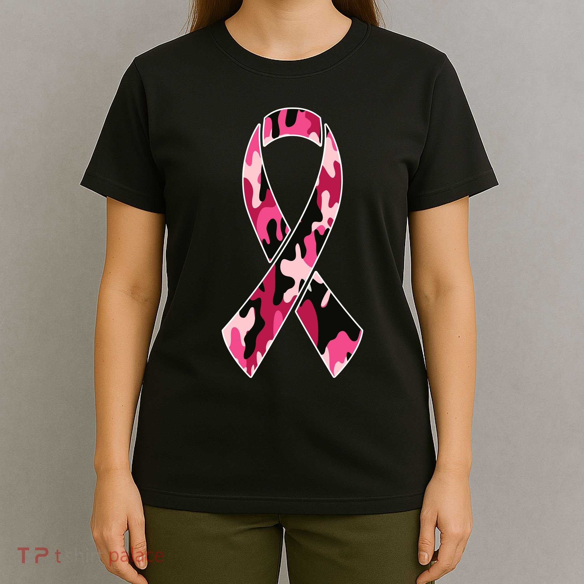 Beast Cancer Camo Ribbon T-Shirt
