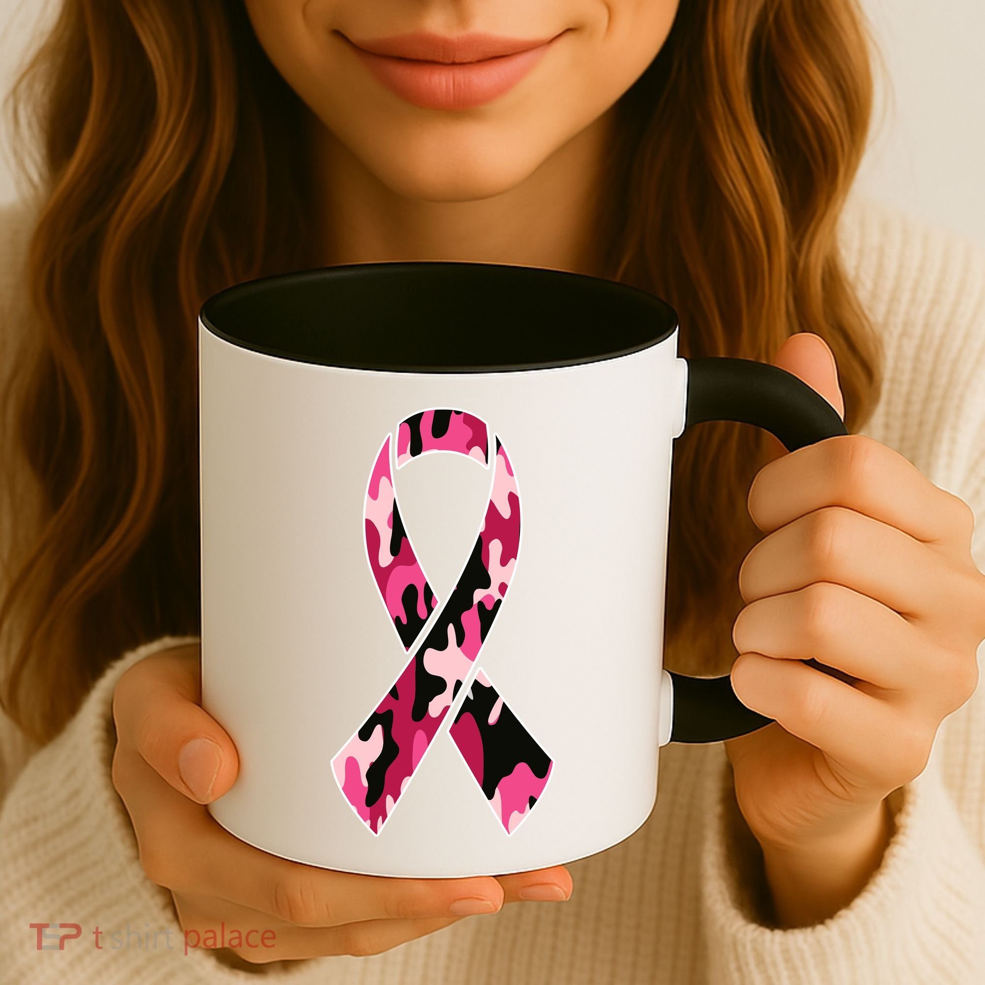 Beast Cancer Camo Ribbon Coffee Mug