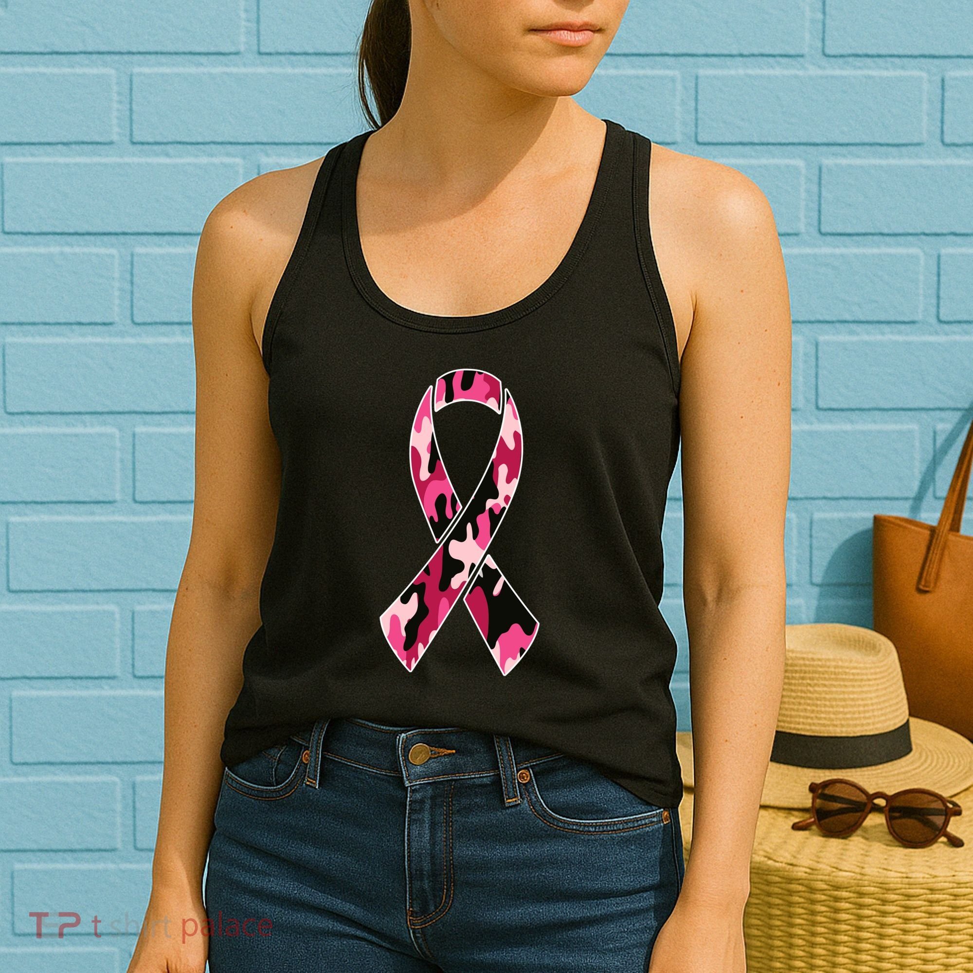 Beast Cancer Camo Ribbon Women's Tank Top