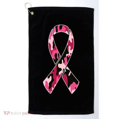 Beast Cancer Camo Ribbon Golf Towel