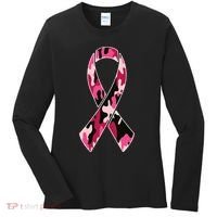Beast Cancer Camo Ribbon Women's Long Sleeve Shirt thumb 0