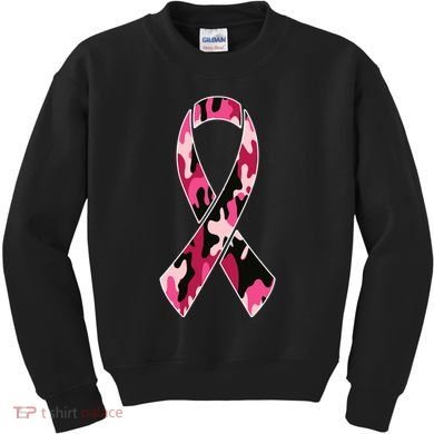 Beast Cancer Camo Ribbon Kids Sweatshirt