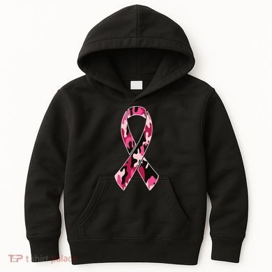 Beast Cancer Camo Ribbon Kids Hoodie