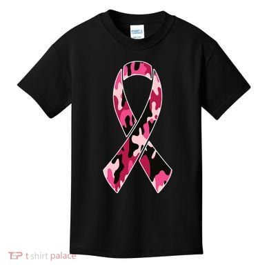 Beast Cancer Camo Ribbon Kids T-Shirt