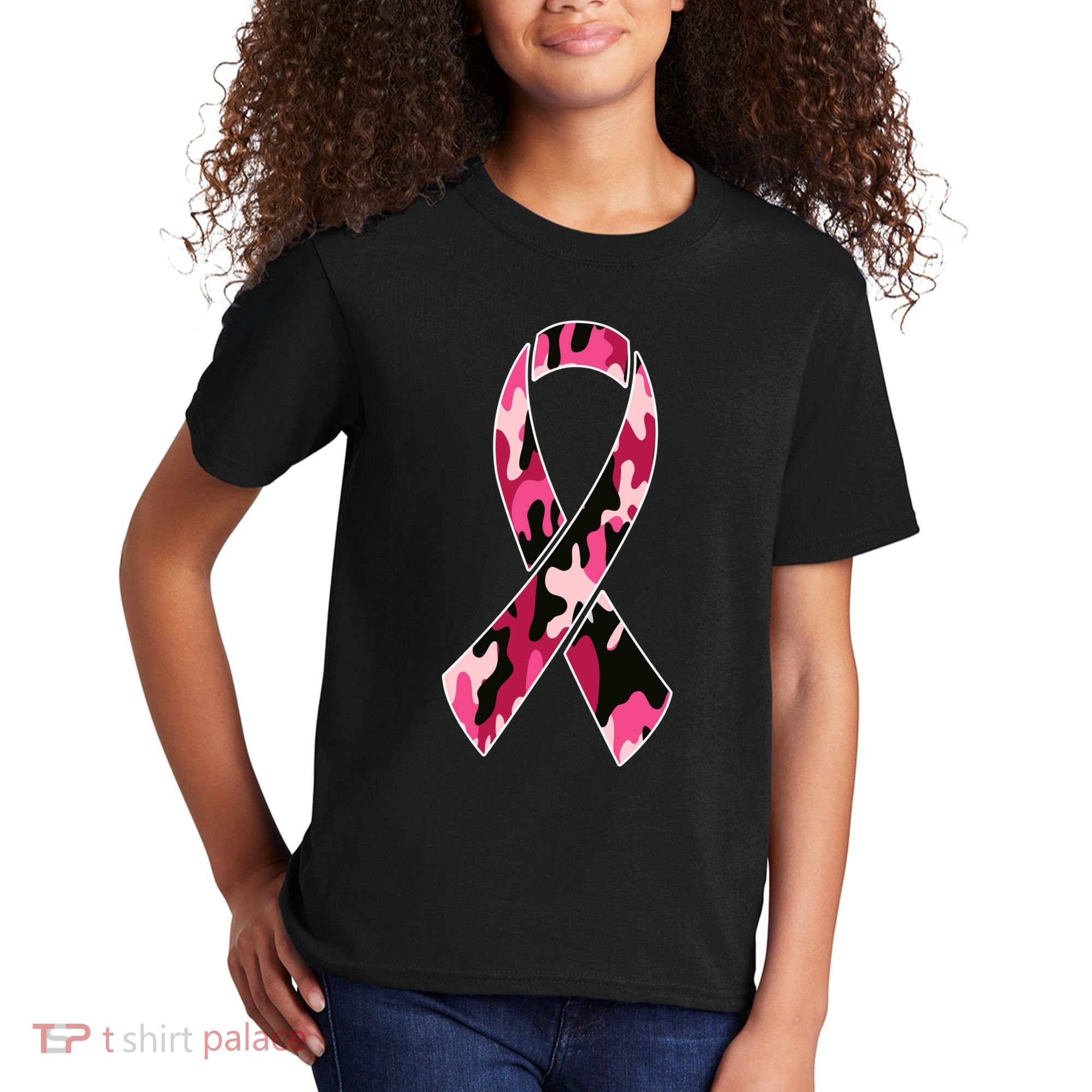 Beast Cancer Camo Ribbon Kids T-Shirt