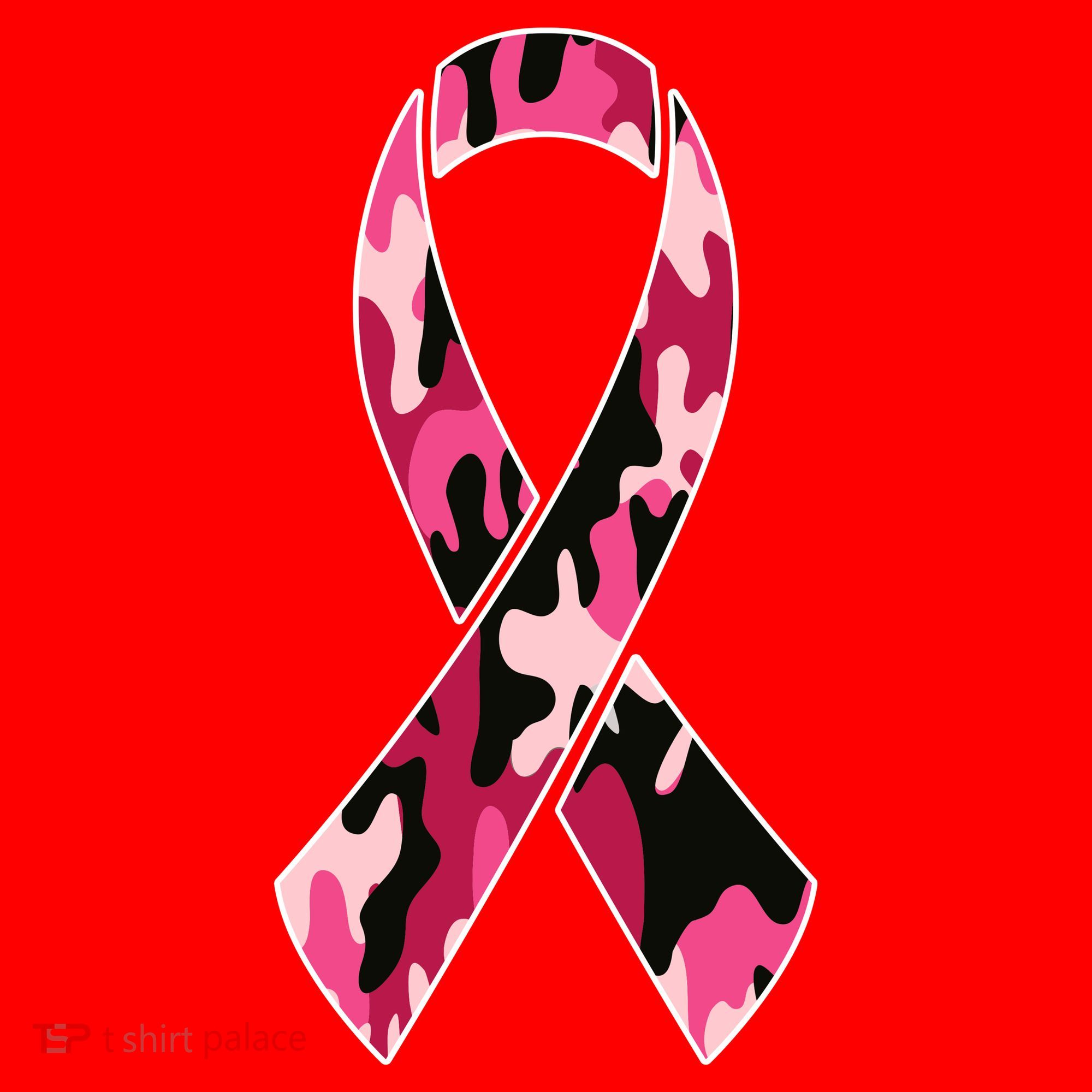 Beast Cancer Camo Ribbon Santa Hat